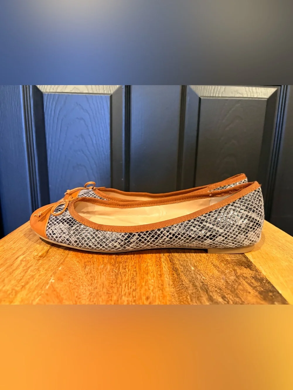 Banana Republic Leather Snakeskin Print Ballet Flats 9